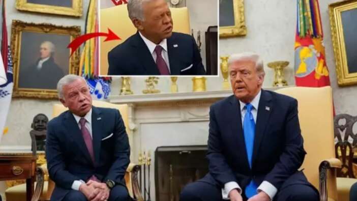 Çok tuhaf şeyler oluyor... İşte Ürdün Kralı Abdullah'ın Trump ile görüşmedeki jest ve mimikleri