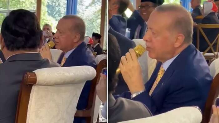 Cumhurbaşkanı Erdoğan, Endonezya'da Mehter Marşı söyledi! İşte o anlar...