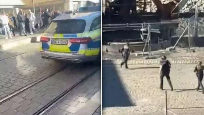 Almanya'da araç kalabalığın arasına daldı! Terör saldırısı mı? Ölü ve yaralılar var... İşte ilk görüntüler