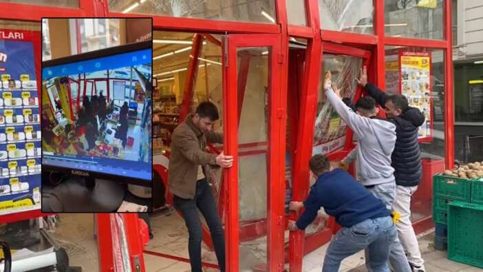Küçükçekmece'de akılalmaz kaza; fren yerine gaza bastı, aracıyla markete daldı!
