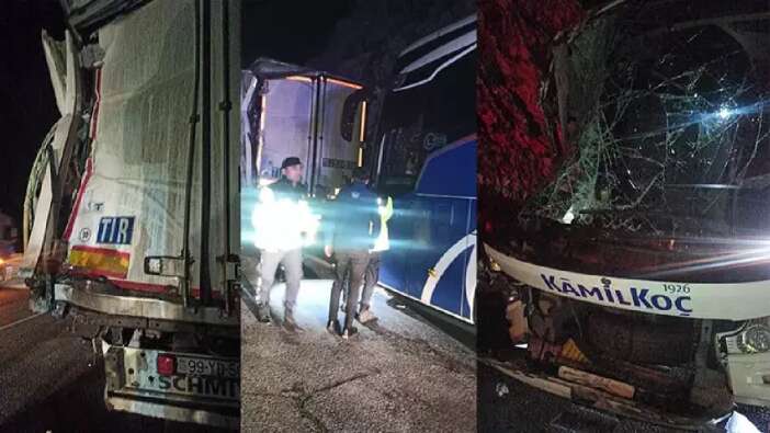 Mersin'de yolcu otobüsü, Tır'a çarptı! 10 kişi yaralandı...
