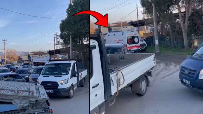 Ters yönde giren araçlar trafiği kilitledi, hasta dakikalarca bekledi, ambulans şoförü isyan etti