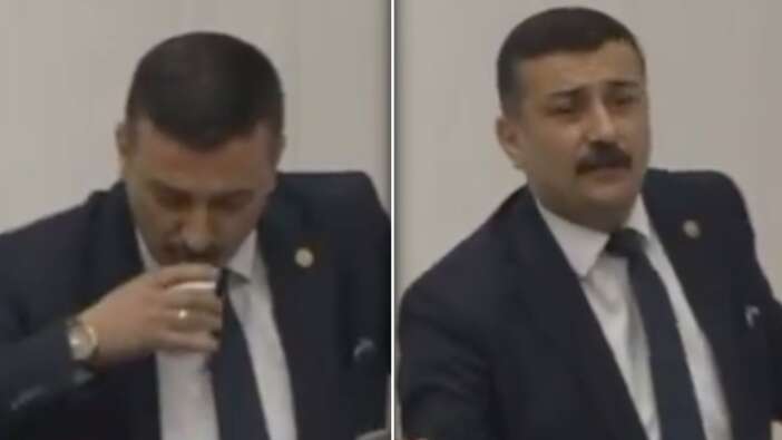 Meclis'te oruç krizi! İyi Partili Yüksel Selçuk Türkoğlu kürsüde su içinde uyarı geldi