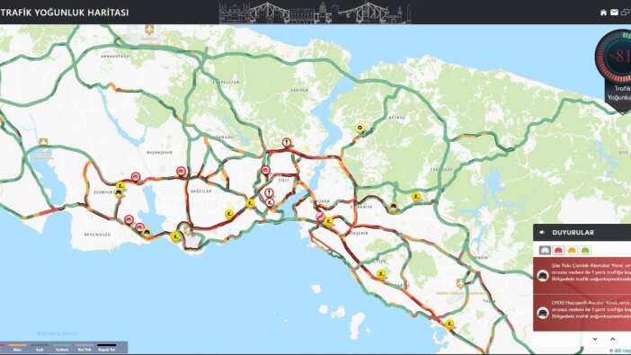 İstanbul'da trafik felç! Yoğunluk yüzde 81'e ulaştı...