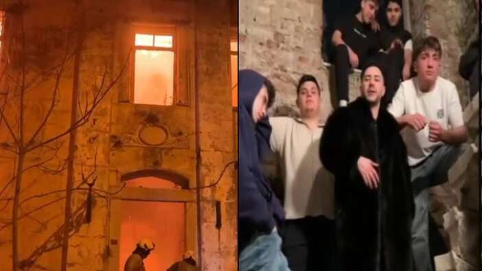 Klip çekeceğiz diye tarihi Topçu Karakolu'nu yakmışlar! 10 kişi gözaltına alındı