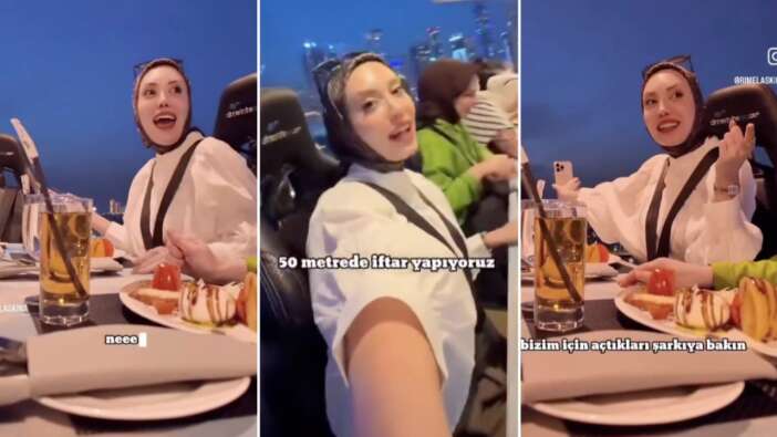 Dubai'de gökyüzünde iftar! Şımarık, zengin ve muhafazakar Türk kızların görgüsüzlük şovu!