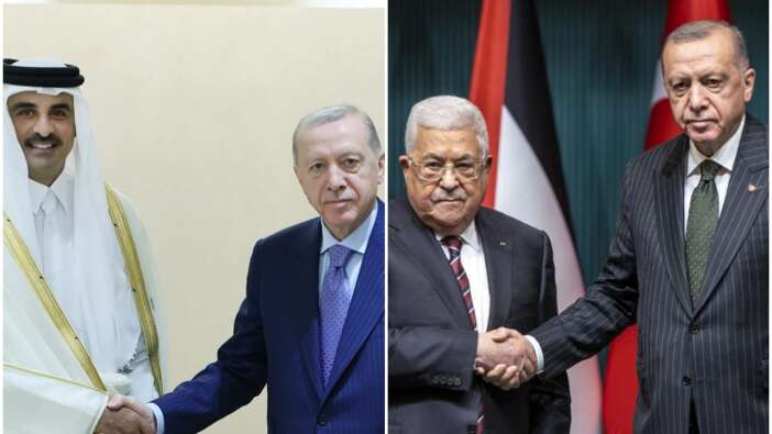 Cumhurbaşkanı Erdoğan'dan bayram diplomasisi! Katar Emiri Şeyh Temim bin Hamad Al Sani ve Filistin Devlet Başkanı Mahmud Abbas ile görüştü