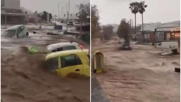 Ege'yi sel ve fırtına vurdu! Evler sular altında kaldı, araçlar sürüklendi, çatılar uçtu, bir evin banyosuna su tankı düştü