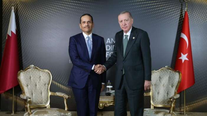 Cumhurbaşkanı Erdoğan, Katar Başbakanı El Sani ile Antalya’da buluştu