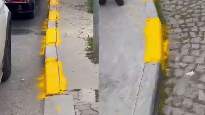 1-CHP sınıfından çalışmalar! Balçova Belediyesi'nin “sanat eseri” kaldırımları sosyal medyada!