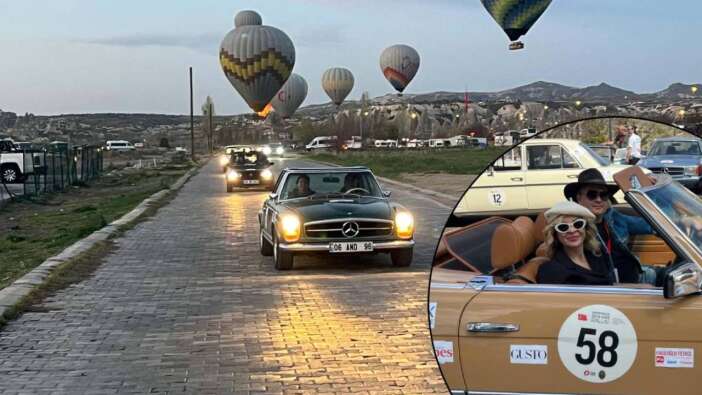 Klasik otomobil tutkunları Kapadokya'da buluştu