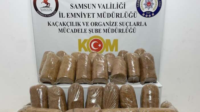 Samsun’da kaçak tütüne polis darbesi: 240 kilo ele geçirildi!