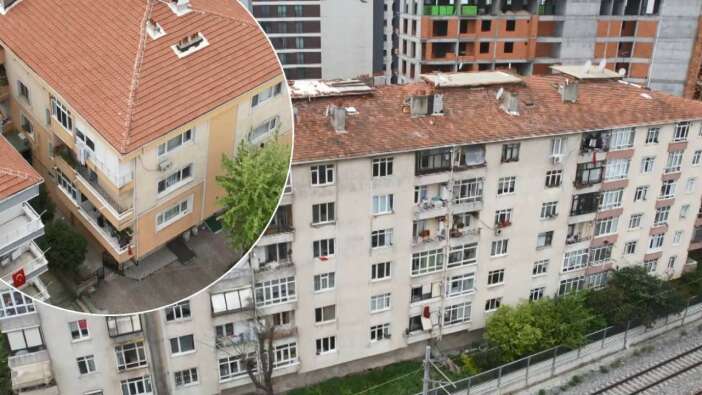 İstanbul'da deprem sonrası Küçükçekmece'de boşaltılan 5 bina havadan görüntülendi