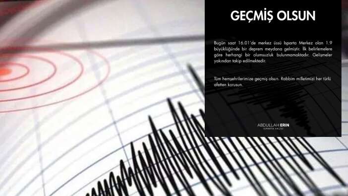 Isparta Valiliği'nin 1,9'luk deprem paylaşımı sosyal medyada gündem oldu