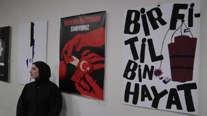 Atatürk Üniversitesi Güzel Sanatlar Fakültesi öğrencilerinden "Gazze: Bir Soykırım Anatomisi" sergisi