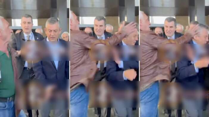 CHP Genel Başkanı Özgür Özel AKM çıkışında tokatlı saldırıya uğradı!