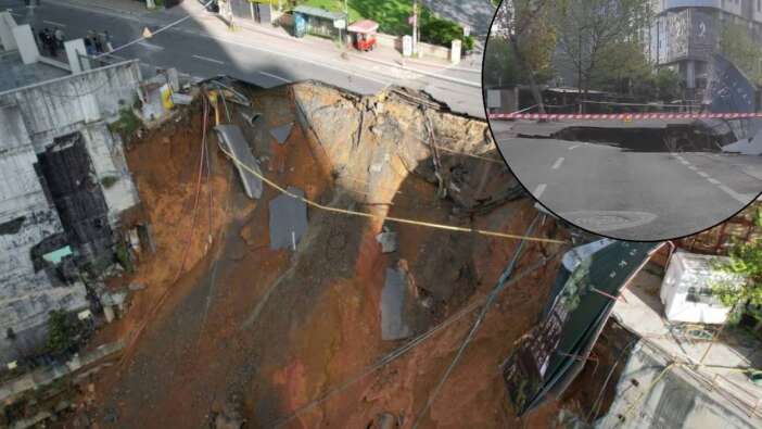 Sarıyer sahil yolu çöktü; Eski Büyükdere Caddesi trafiğe kapatıldı