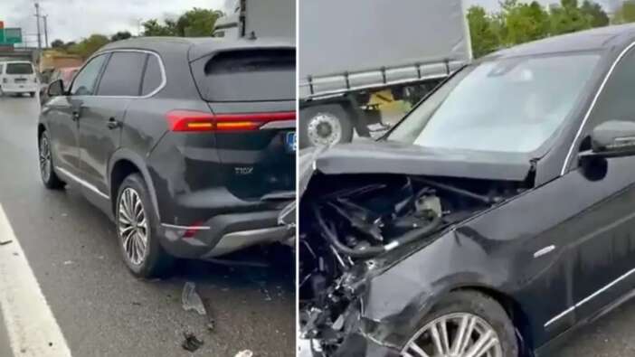 Beton musun mübarek! TOGG’a çarpan Mercedes hurdaya döndü
