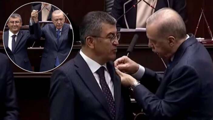 Gelecek Partisi'nden AK Parti'ye... Konya Milletvekili Hasan Ekici ve 4 belediye başkanına rozetlerini Cumhurbaşkanı Erdoğan taktı