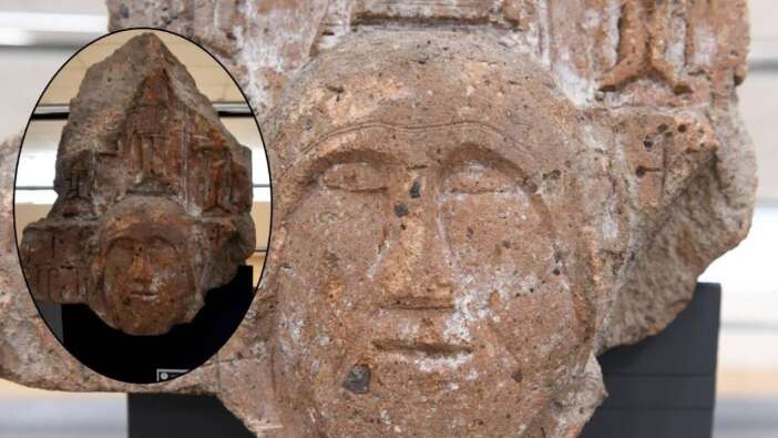 Kars Arkeoloji ve Etnografya Müzesi'nde Hz. İsa’nın yüzü olduğu değerlendirilen figür ilk kez sergide