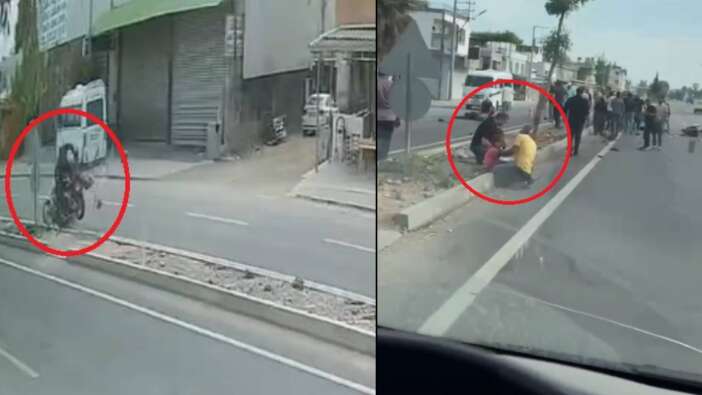 Adana'da iki motosikletin çarpıştığı ölümlü kaza kamerada! 5 yaşındaki çocuk şans eseri hayatta
