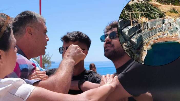 Marmaris'teki skandal proje: Yolu kesen Sinpaş görevlileri ile vatandaşlar arasında arbede çıktı