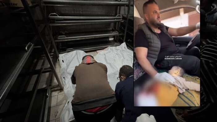 Sağlık görevlisinin Filistinli çocuğu hayatta tutmaya çalıştığı anlar yürek parçaladı