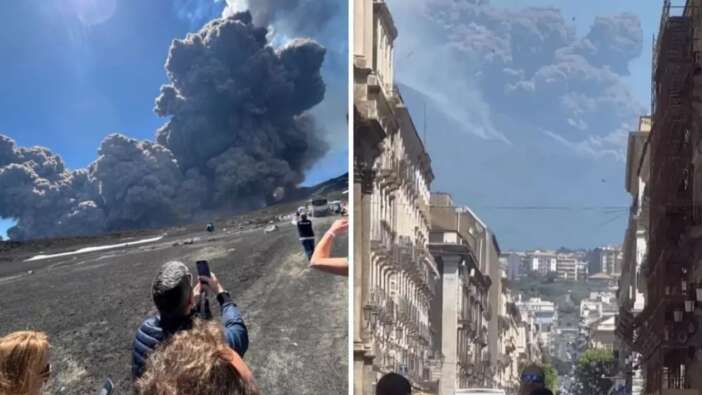 Etna lav püskürttü, turistler kaçacak yer aradı: Sicilya’da kırmızı alarm! Uçuşlar durduruldu...