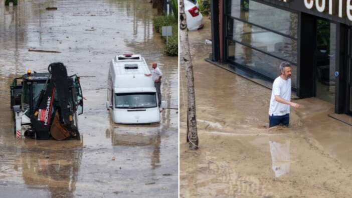 Trabzon'da yaz ortasında sel felaketi: Eski devlet sahil yolu sulara teslim oldu, 72 yasındaki bir vatandaş kayıp