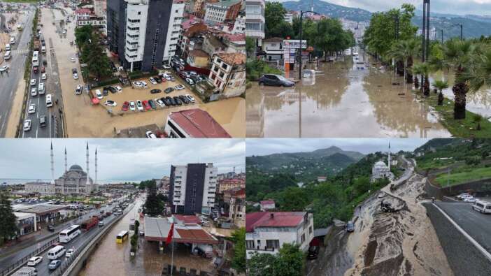 Trabzon'da büyük afet! Havadan görüntüler felaketin boyutunu gözler önüne serdi