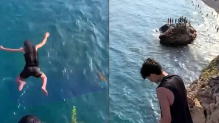 Falezlerden 40 metrelik atlayış denemesi hastanede bitti, 18 yaşındaki genç ağır yaralandı