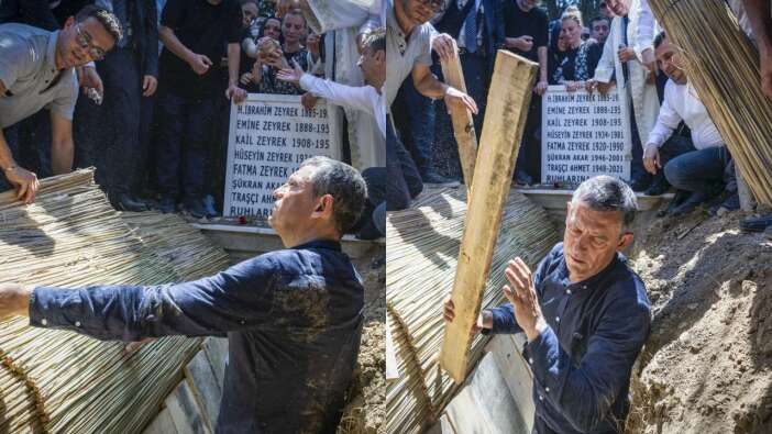 Ferdi Zeyrek'e vedadan acı kareler: Özgür Özel naaşı defnetti