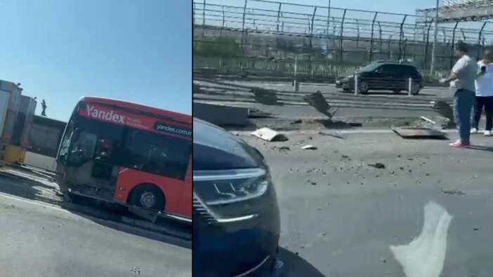 Haliç Köprüsü'nde metrobüs kazası (VİDEO)