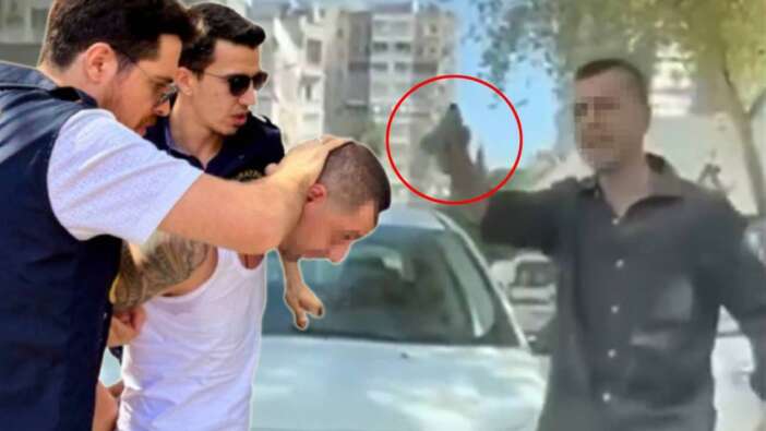 Trafikte kadınlara silah çeken magandaya saklandığı delikte gözaltı! Emniyet gereğini yaptı...