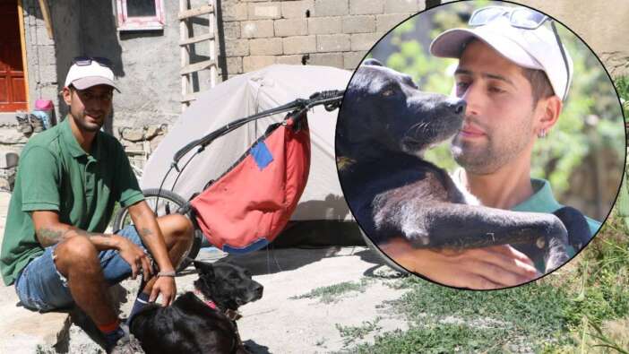 Şilili gezgin Diego Sebastian Haro Lopez ülkesinden bisikletle yola çıkıp köpeği Milo'yla 80 ülke gezdi