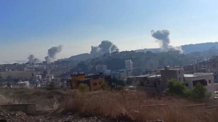 Netanyahu kana doymuyor! İşgalci İsrail savaş uçakları Lübnan'ın Nabatiye şehrini bombaladı