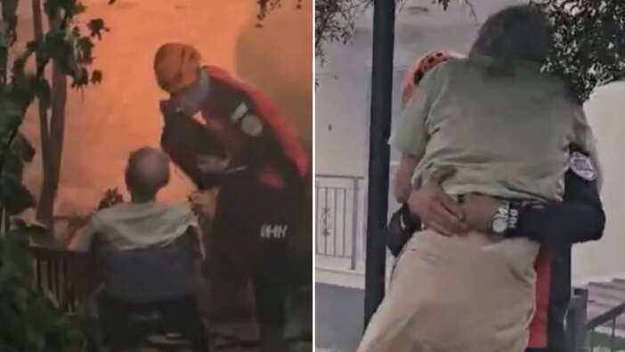 Yangının ortasında bir kurtuluş hikayesi… Tekerlekli sandalyedeki yaşlı adam işte böyle kurtarıldı!