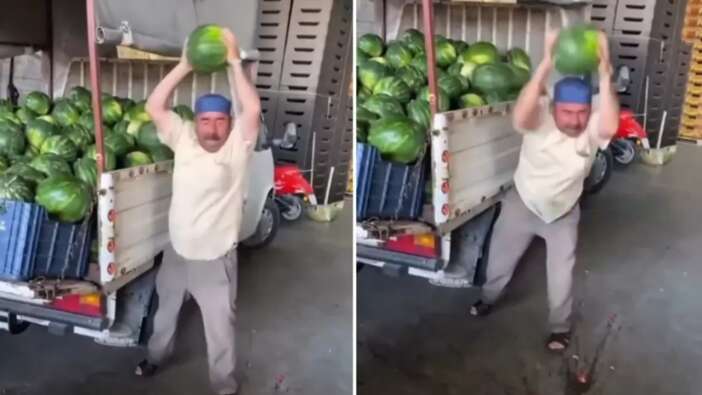 Karpuz fiyatlarının düşmesine isyan etti... Vatandaş ucuza yemesin diye tek tek parçaladı!