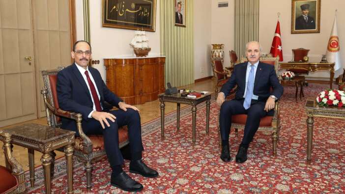 MİT Başkanı Kalın'dan TBMM Başkanı Kurtulmuş'a "Terörsüz Türkiye" sunumu