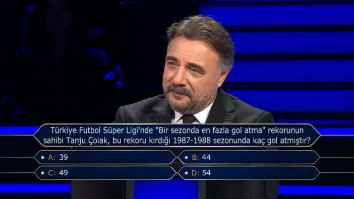 Kim Milyoner Olmak İster’de 300 Bin TL’lik Soru: Tanju Çolak 1987-1988 Sezonunda Kaç Gol Attı?