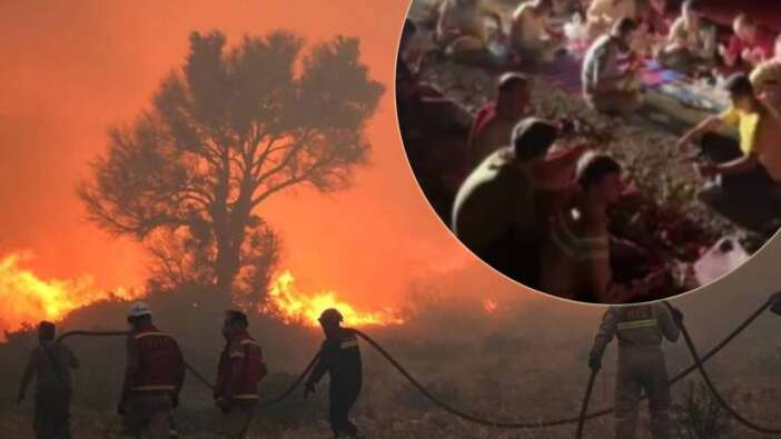 Denizli'den yangın için Bursa'ya giden orman ekiplerinin yemek sonrası duası gönüllere dokundu