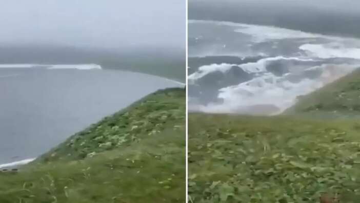 Rusya'daki 8.8'lik depremin ardından oluşan korkunç tsunami böyle görüntülendi