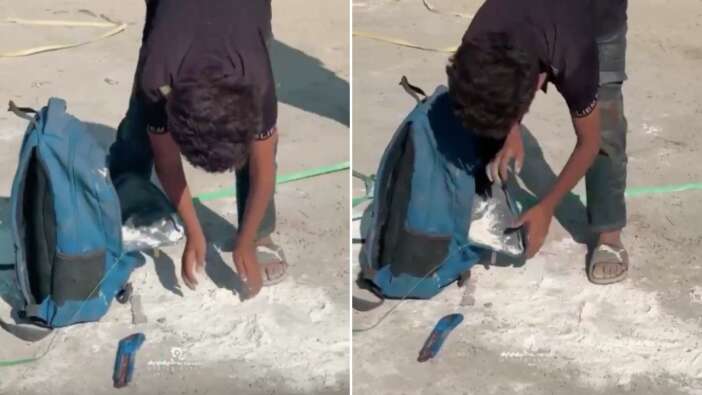 Bir avuç unu yerden toplayıp çantasına doldurdu! Gazzeli çocuğun çaresizliği, insanlığın utancı oldu