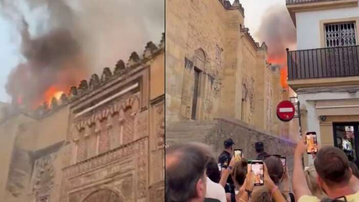 Tarihin kalbi alev aldı!  Endülüs Medeniyeti'nin sembollerinden Kurtuba Camii’nde yangın!