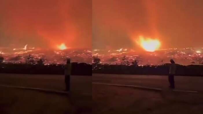 Portekiz’de kabus gibi yangın! Alevlerin arasından ateş hortumu yükseldi