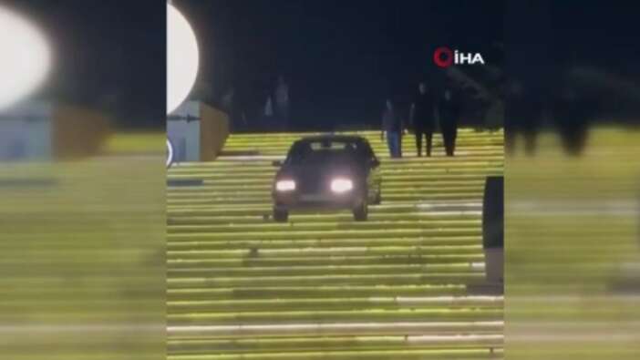 Ankara’da akılalmaz olay: Sürücü otomobiliyle AVM merdivenlerinden inmeye çalıştı!