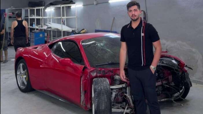 15 milyonluk Ferrari'si hurdaya döndü! Lüks otomobilin sahibi konuştu! Kazayı duyar duymaz ilk sözü bakın ne olmuş...