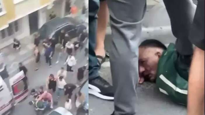 Sokak ortasında dehşet! Kız arkadaşını bıçaklayan zanlıyı mahalleli linç etti