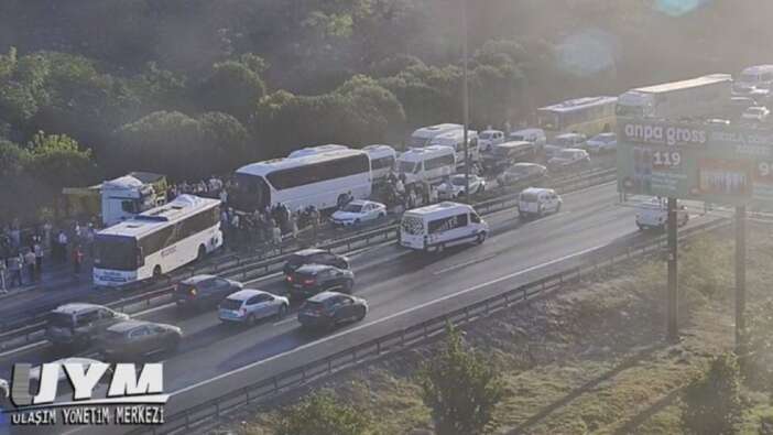 TEM Otoyolu Halkalı’da zincirleme kaza: Kamyon ve otobüs de karıştı! 1 ölü, 9 yaralı var... Trafik durdu!