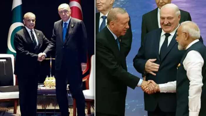 Zirveye damga vuran kare! Erdoğan–Modi tokalaşması Hint basını manşetlerinde... Barış sinyali mi?